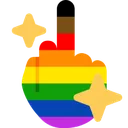 Emoji 5052poclgbtmiddlefinger