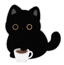 Emoji blackcat_coffee