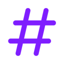 Emoji hashtag_purple