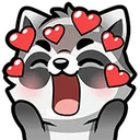 Emoji raccoonLove