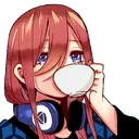 Emoji Nakano_Miku_Tea_Sip