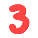 Emoji 7283pastelrednumberthree