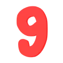 Emoji 8333pastelrednumbernine
