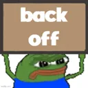 Emoji wordsbackoffpepe