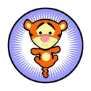 Emoji autocollantbebetigrourond1_11zon