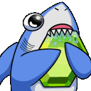 Emoji 22357sharkrainbowgem