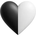 Emoji 262453blackwhiteheart