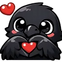 Emoji crow_coeurcoeur