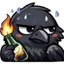 Emoji crow_feu
