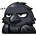 Emoji crow_boring