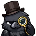 Emoji crow_loupe