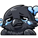 Emoji crow_pleure
