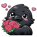 Emoji crow_fleur