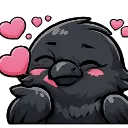 Emoji crow_amoureux
