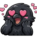 Emoji crow_inlove