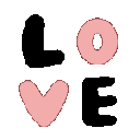 Emoji pinkblackovetext