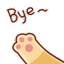 Emoji paw_bye