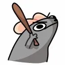 Emoji 133884ratwithabat