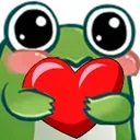 Emoji green_frog_love_heart