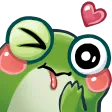Emoji green_frog_kiss_kys_heart