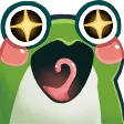Emoji green_frog_bright_eyes_stars