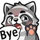 Emoji Raccoon_Bye