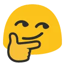 Emoji blobthinkingsmirk