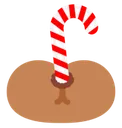 Emoji nude_in_butt_candy_cane
