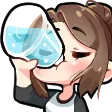 Emoji chara_brownhair_drinking