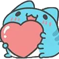 Emoji bluecattoheart