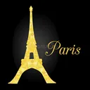 Emoji vectorgoldenglowingeiffeltowerpa