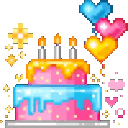 Emoji pixelcake
